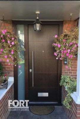 00010-Single-brown-FS-Security-Door-with-glass-side-panel-fsdoors-co-uk