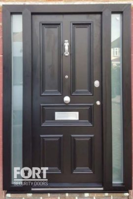 00028-Brown-FS-Security-Door-With-2-Glass-Side-Panels-fsdoors-co-uk